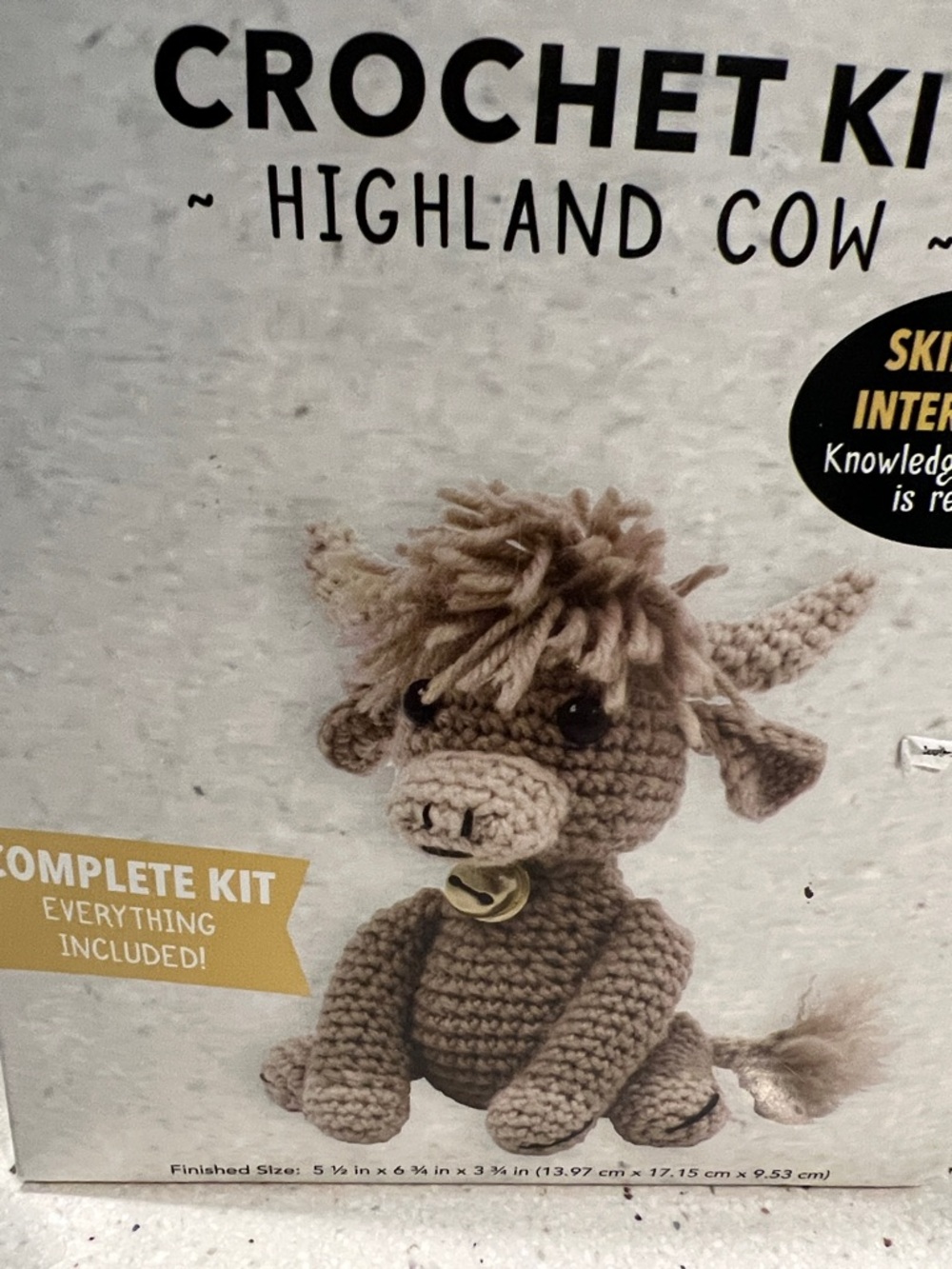 Needles Highland Cow Crochet Plush - Brown and Cream